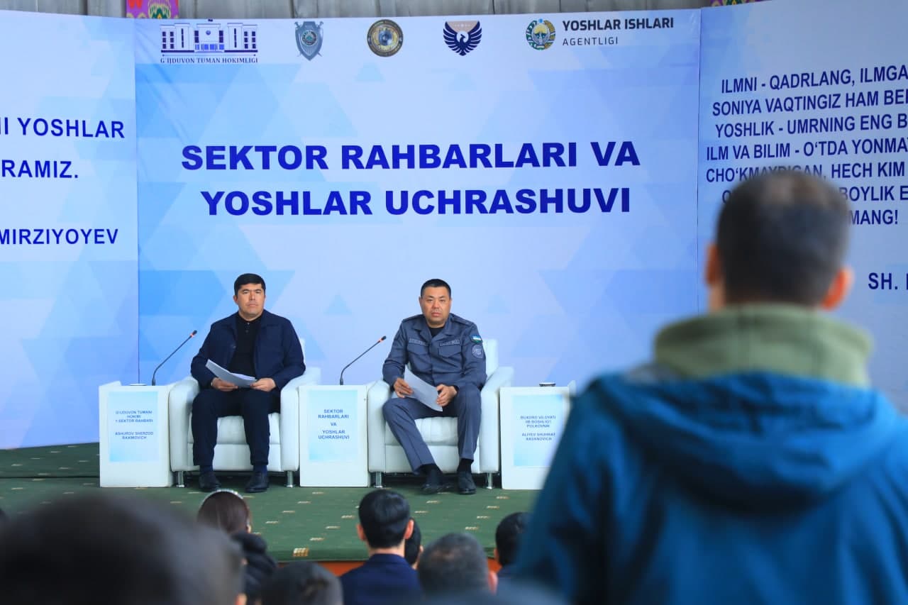 G‘ijduvon tumanida Buxoro viloyati 3-sektor rahbari, Ichki ishlar boshqarmasi boshlig‘i is…