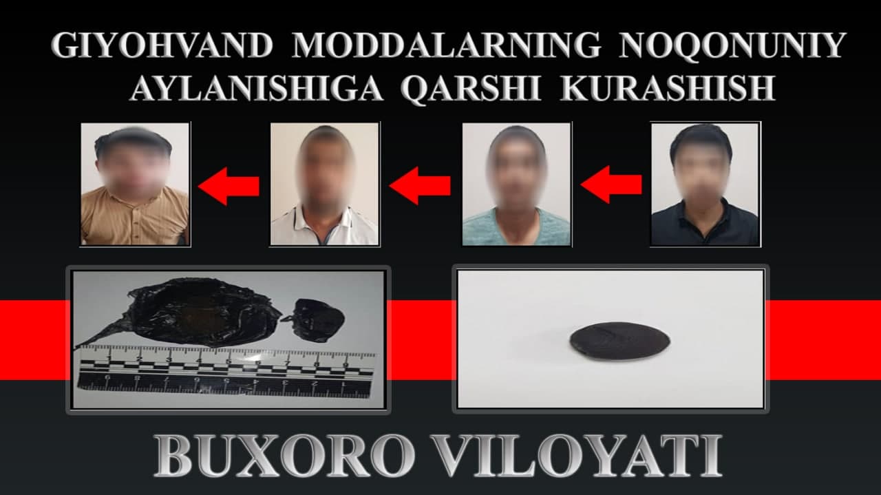 Buxoro shahrida giyohvand moddalar oldi-sotdisi bilan shug‘ullanib yurgan jinoiy guruh qo‘…